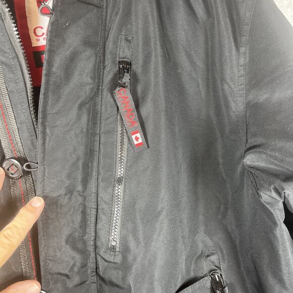 Canada WeatherGear Mens Black Bomber Jacket Hooded Parka Coat Size XL - Picture 5 of 15